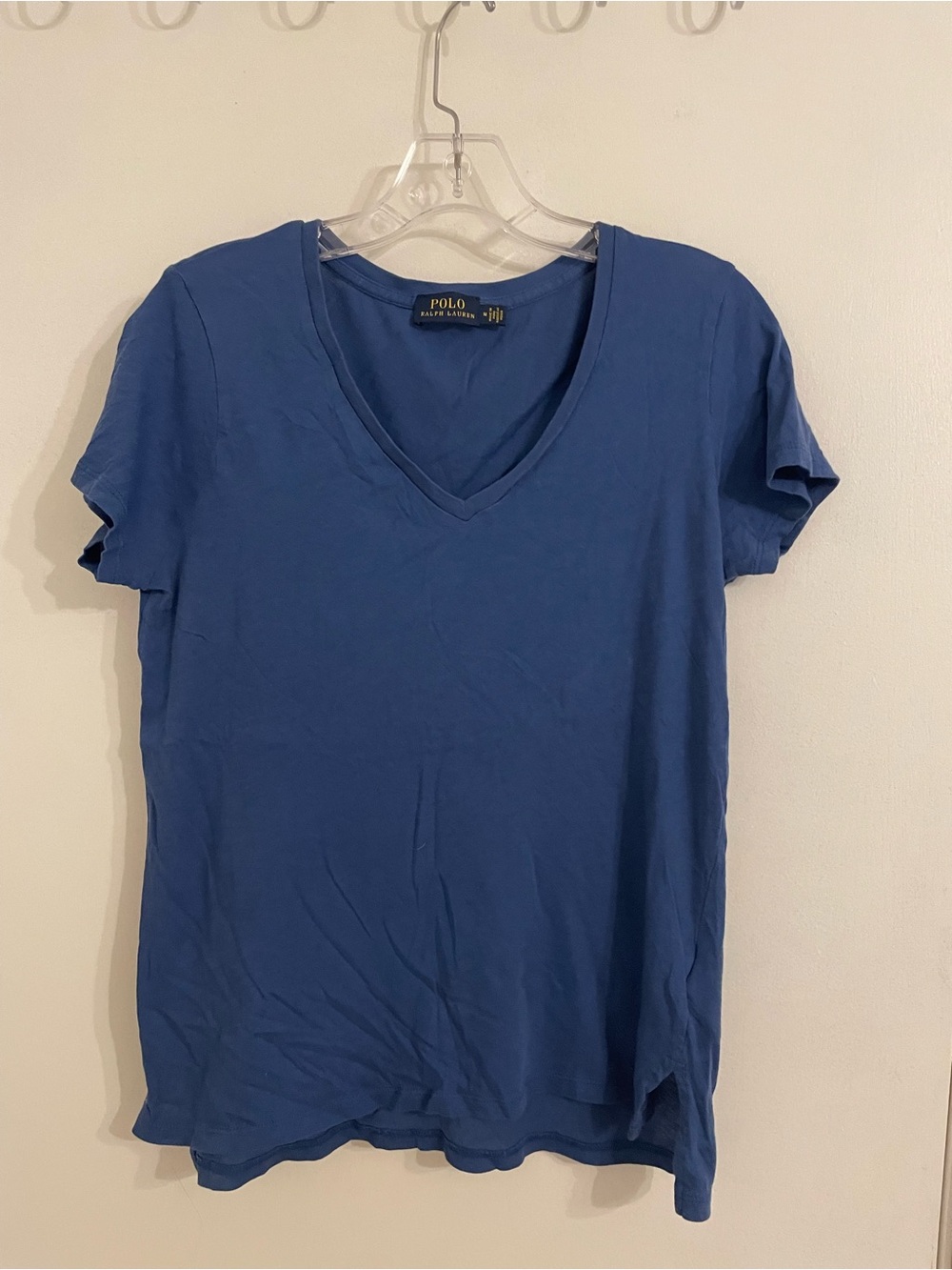 Ralph Lauren Women's Royal Blue V-Neck Short Sleeve Tee